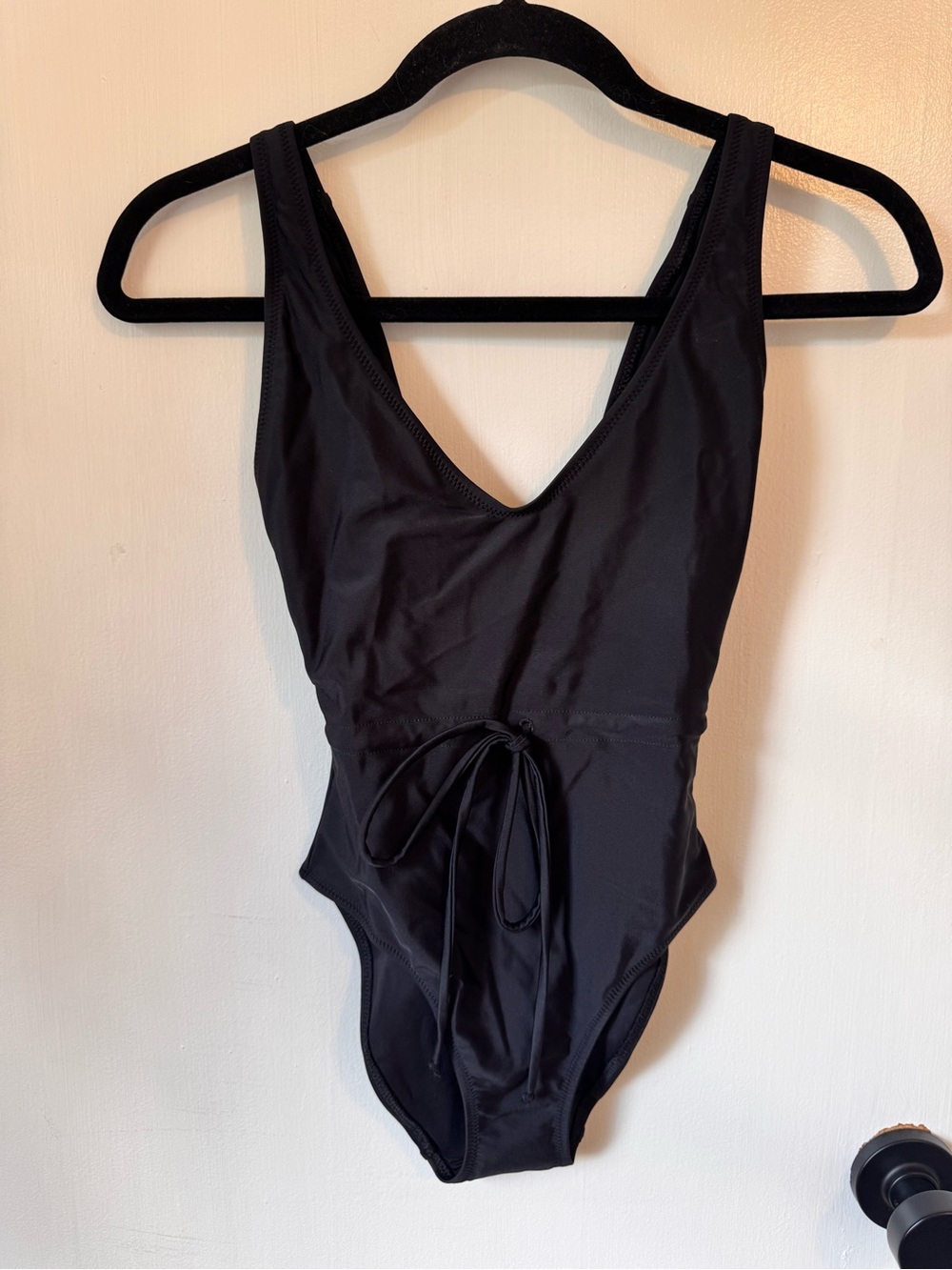 NWT Solid & Striped Black Bathing Suit